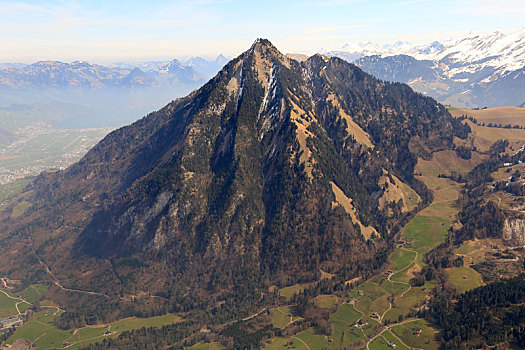 山,瑞士,阿尔卑斯山,航拍