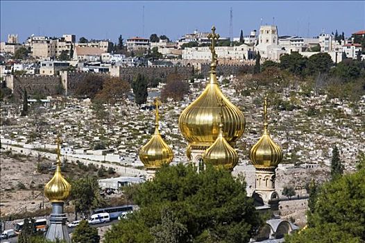以色列,耶路撒冷,橄榄,俄国东正教堂