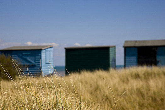 海滩小屋,蓝天