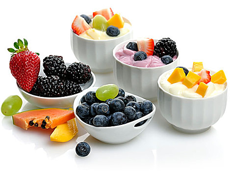 酸奶,水果,浆果