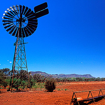 水,槽,风车,偏远地区,西北地区,澳大利亚