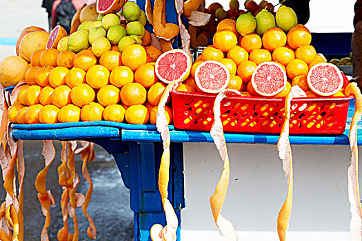 市场,新鲜,水果,橙色,柠檬,食物
