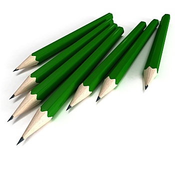 绿色,铅笔