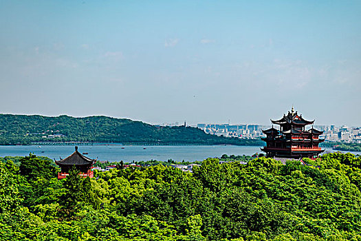 杭州西湖风光城隍阁