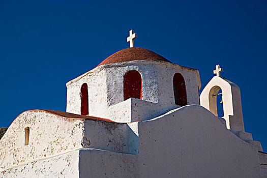 希腊,岛屿,米克诺斯岛,一个,许多,小教堂