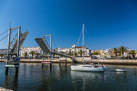 步行桥,码头,拉各斯,阿尔加维,葡萄牙,欧洲