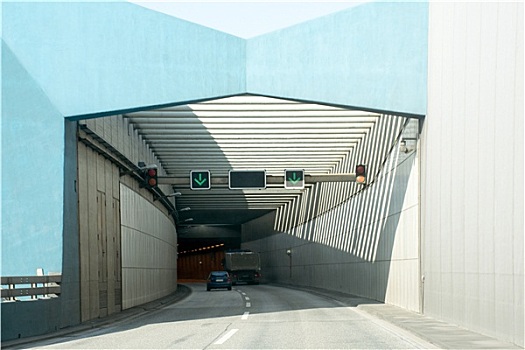 入口,新,隧道,易北河,汉堡市,德国