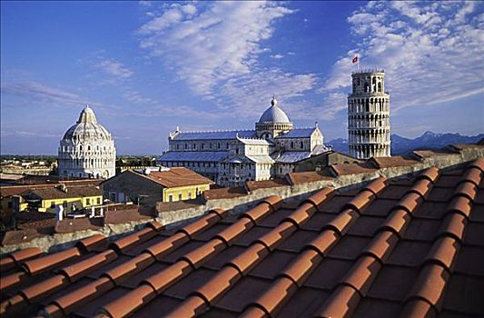 斜塔,中央教堂,洗礼堂,比萨,意大利