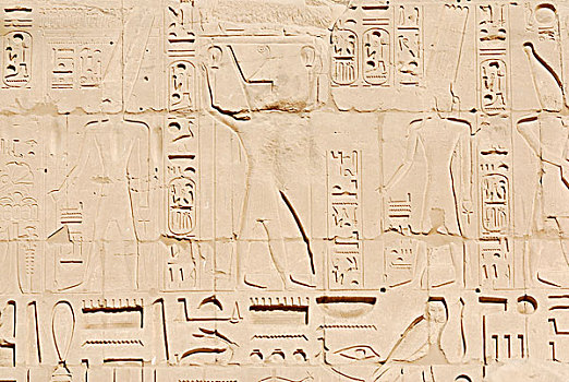 墙壁,象形文字,卡尔纳克神庙,路克索神庙,尼罗河流域,埃及,非洲