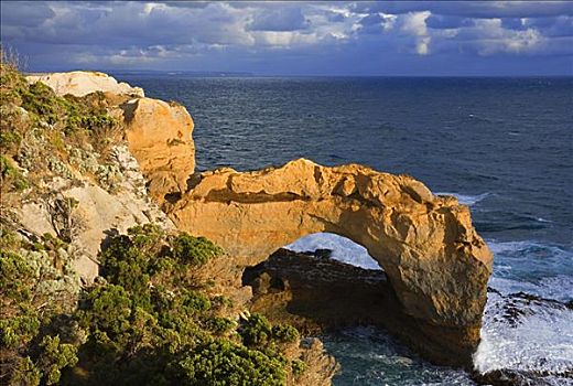 岩石构造,港口,国家公园,海洋,道路,维多利亚,澳大利亚