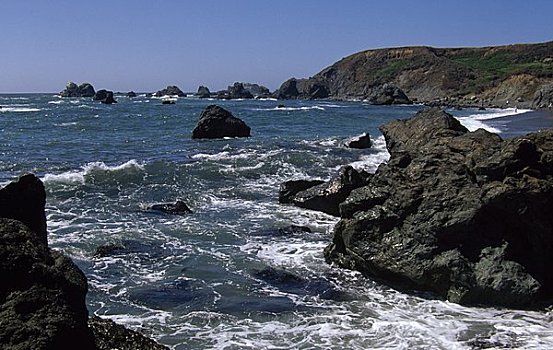 岩石构造,海岸,加利福尼亚,美国