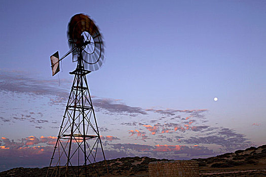 水,风车,黃昏,西澳大利亚州,澳大利亚