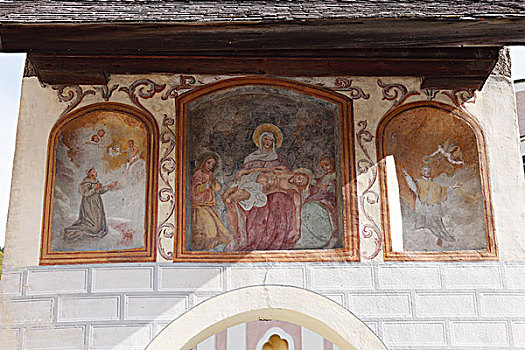 壁画,教堂,卡林西亚,奥地利,欧洲