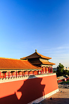 从午门城楼俯瞰北京故宫午门