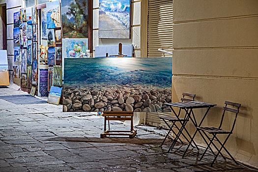 希腊雅典普拉卡老城区街头画廊