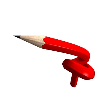 打结,红色,铅笔