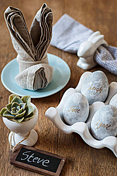 餐巾,折叠,兔子,穗