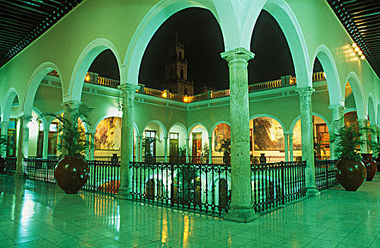 宫殿,梅里达,尤卡坦半岛,墨西哥,北美