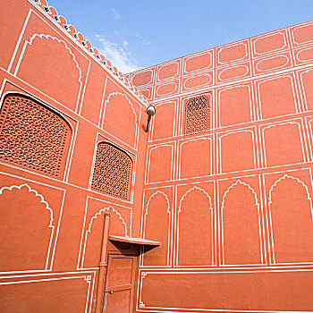 雕刻,墙壁,城市宫殿,斋浦尔,拉贾斯坦邦,印度