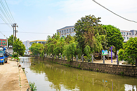 河道,高楼,住宅