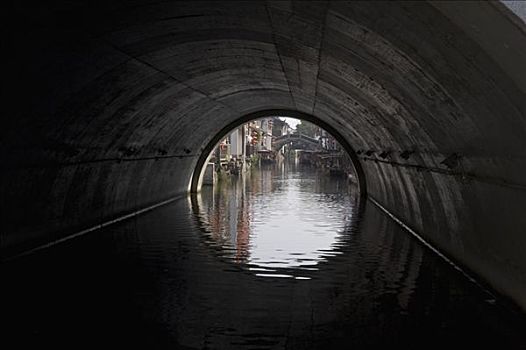 隧道,运河,苏州,中国