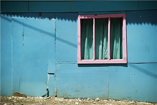 粉色,窗户,蓝色,墙,哥斯达黎加