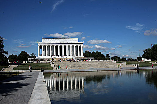 美国首都华盛顿林肯纪念堂