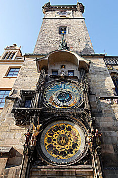 布拉格,天文,钟表,老,城镇,老城广场,旧城广场,世界遗产,捷克共和国,欧洲