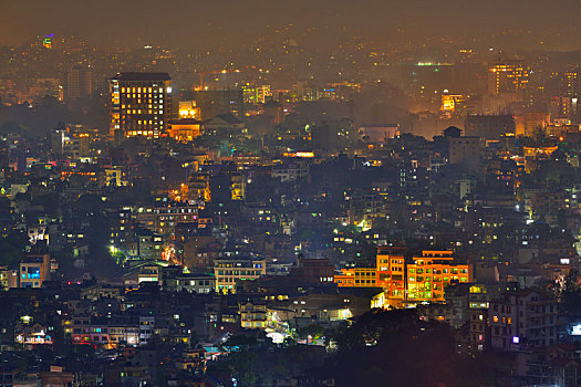 尼泊尔加德满都夜景