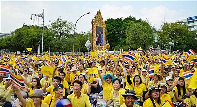 泰国人,旗帜,国王,演讲,生日庆贺
