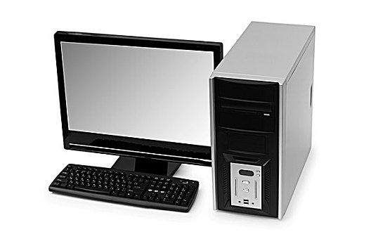 台式电脑,隔绝,白色背景