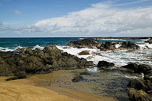 岩石构造,海岸,阿鲁巴