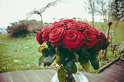满,花束,红色,玫瑰