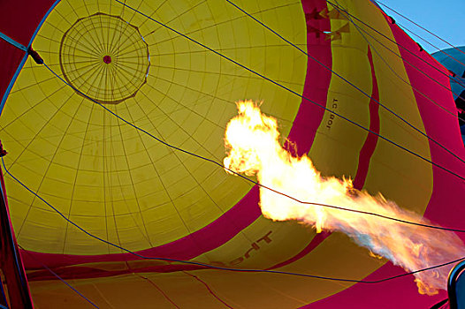 热气球,膨胀,卡帕多西亚,土耳其,亚洲
