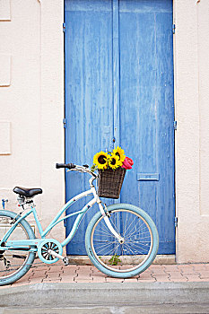 蓝色,自行车