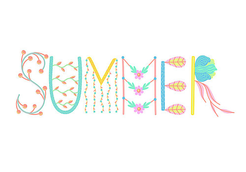 夏天,创意,手,文字,花,装饰,涂写,季节,休息,旅行,罐,海报,旗帜,卡片,邀请,销售