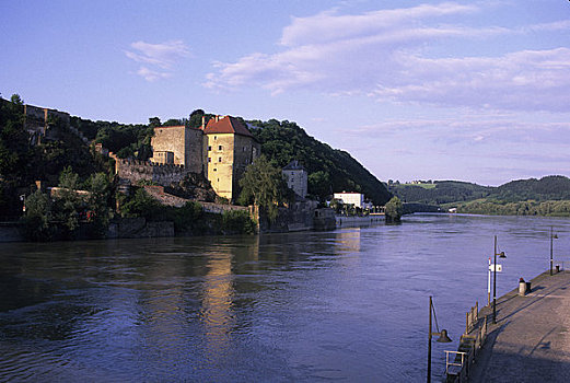 德国,巴伐利亚,帕绍,多瑙河,要塞