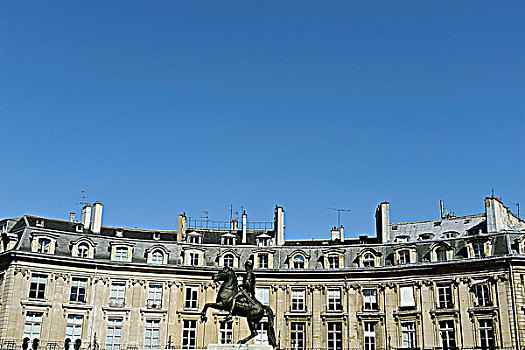 法国,巴黎,地点,骑马雕像,路易十四