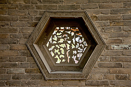 山西省晋中历史文化名城---榆次老城西花园墙窗