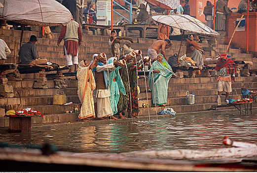 一堆,恒河,瓦腊纳西,印度