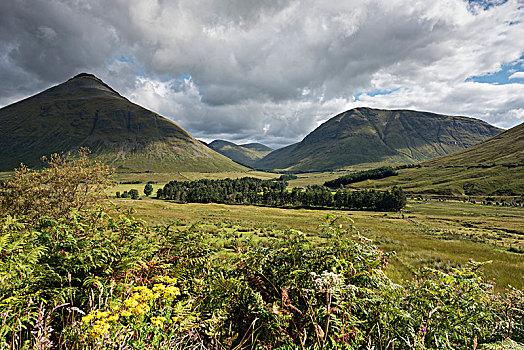 左边,山,风景,靠近,桥,西部,高地,苏格兰,英国