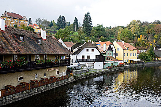 捷克克鲁娒洛夫老城,krumlov,伏尔塔瓦河畔