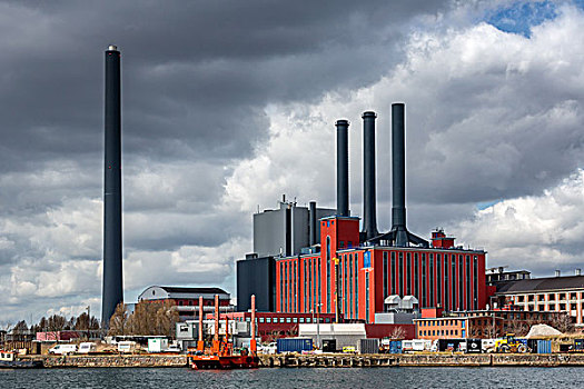 发电站,天然气,组合,热,哥本哈根,丹麦,欧洲