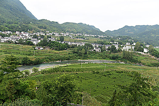 湖北恩施州麂子渡村风景区民居风光