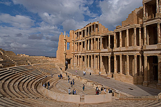 剧院,罗马,场所,萨布拉塔,利比亚