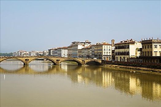 桥,上方,河,阿尔诺河,佛罗伦萨,托斯卡纳,意大利