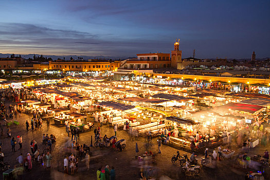 市场,广场,黄昏,马拉喀什,摩洛哥,北非