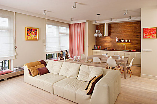 木头,粉色,乳白色,房间,大,沙发,经典,椅子,背景