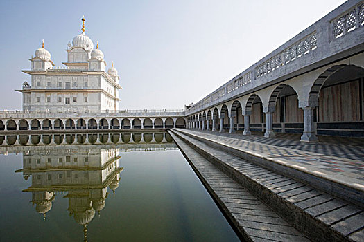 反射,水中,锡克教徒,庙宇,瓜利尔,中央邦,印度