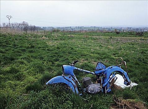 风景,老,摩托车,靠近,梅克伦堡前波莫瑞州,德国